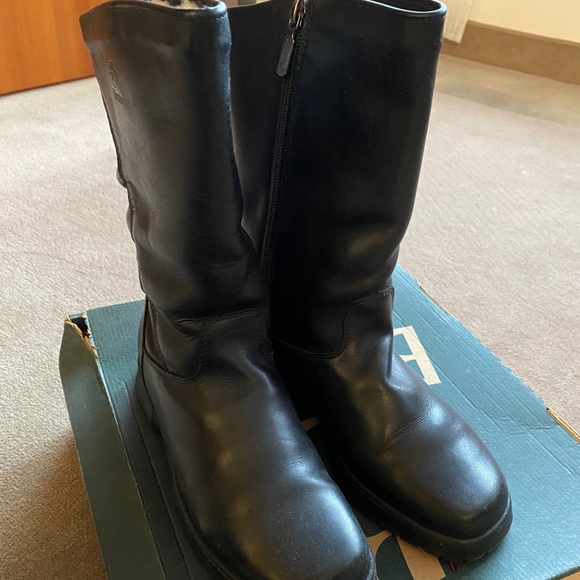 Blondo Sigrid Leather Boots in Box Shearling Lined 8.5 Fits like 7.5 New Biker - Picture 2 of 7
